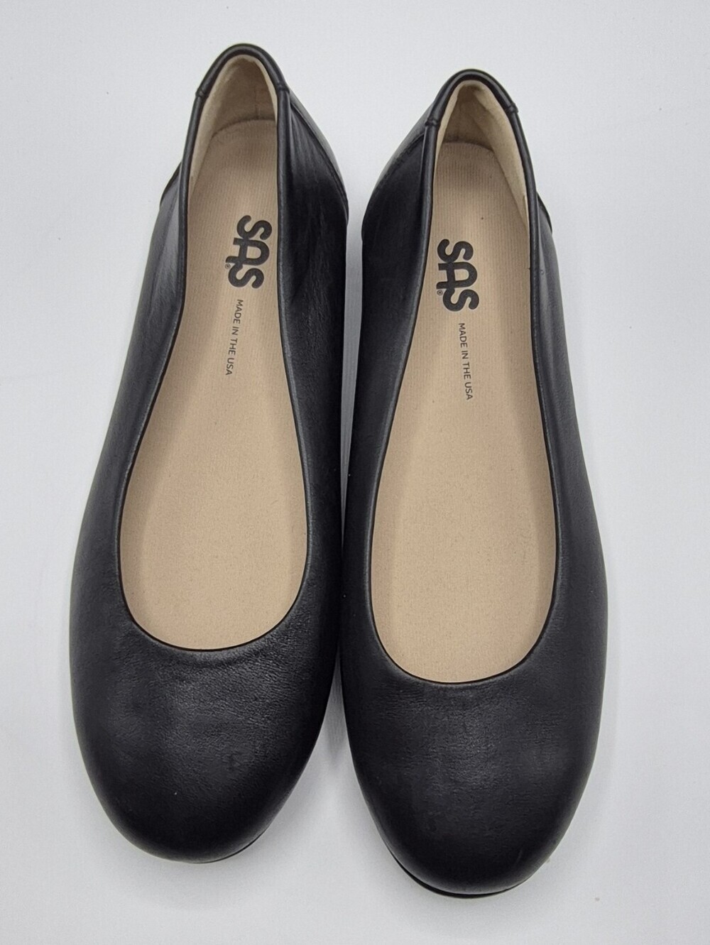 SAS Women's Black Leather Ballet Flats
